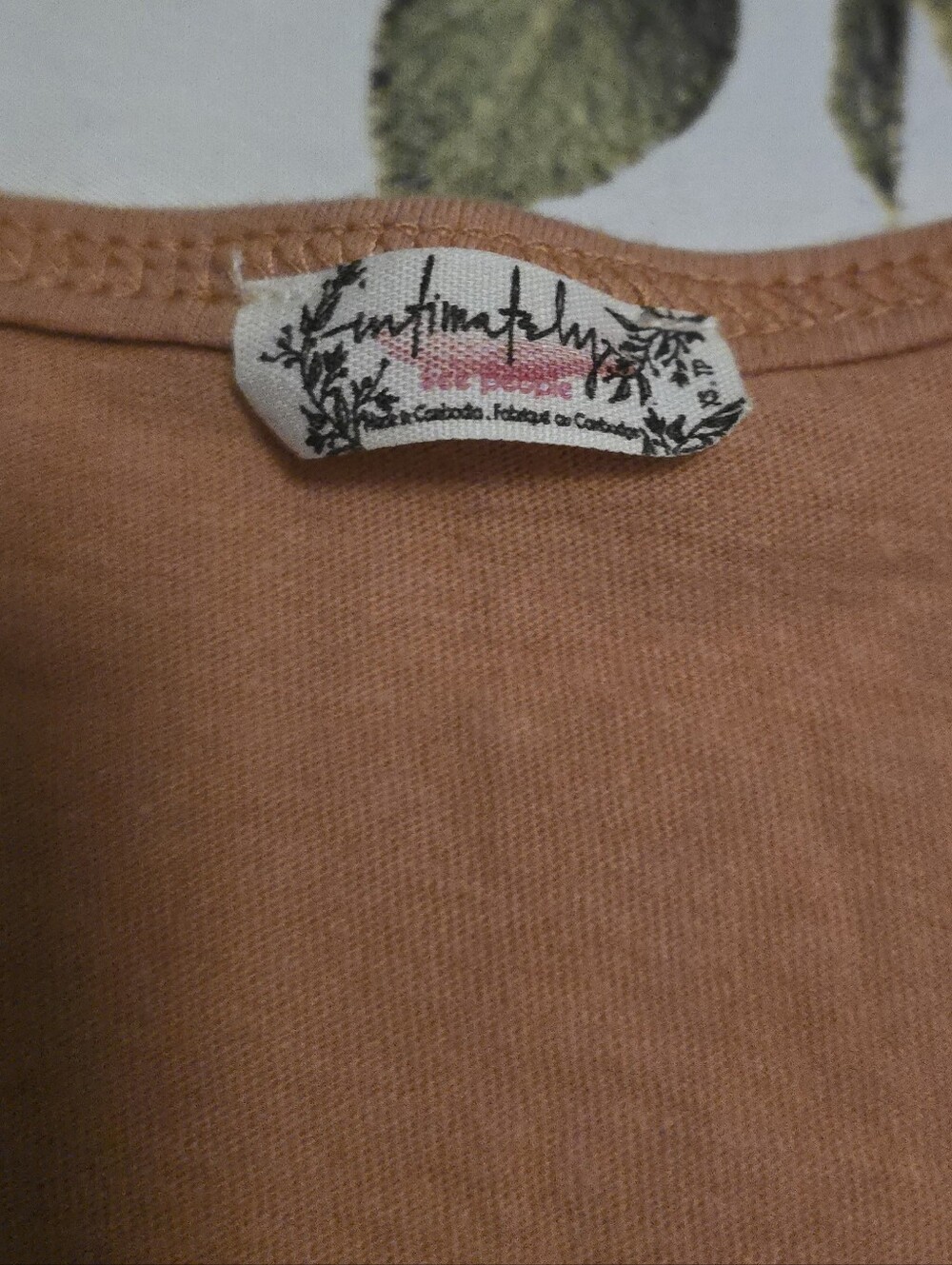 Puff Sleeve Scoop Neck Bodysuit in Peach - Picture 2 of 2